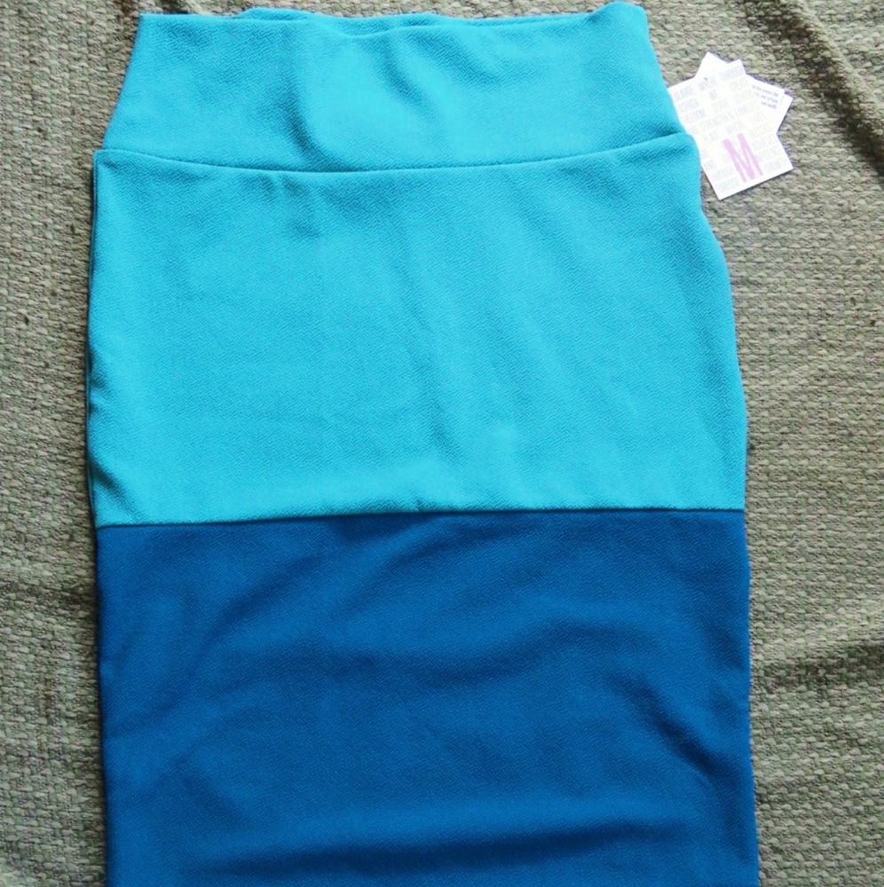 Dual-colored pencil skirt
